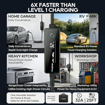 Level 2 EV Portable Charger for Tesla (Tesla-32A / 32A)
