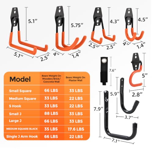 Steel Garage Hooks 18 Pack Storage Heavy Duty (2026 New Combo-18PC)