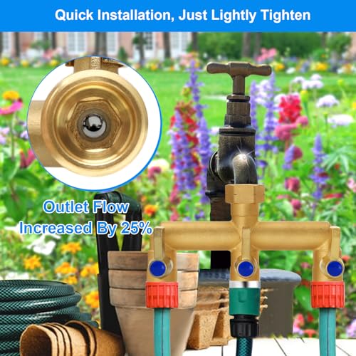 Brass Garden Hose Splitter (3 Way Hose Splitter)