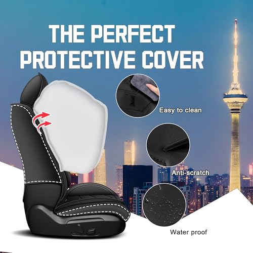 Car Seat Covers for Chrysler Pacifica 2004 (2 Pcs Front with Pillow / Pure Black)