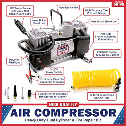 Tire Inflator Portable Air Compressor (Black)