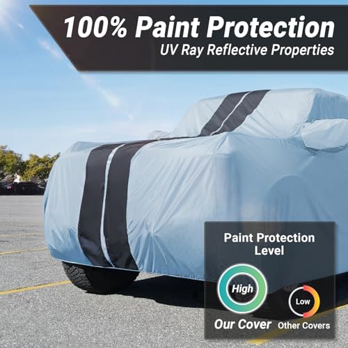 SUV Car Cover All Weather for 2002 (Gray / Black (Stripe) / 67. Trailblazer EXT 2002-2006)