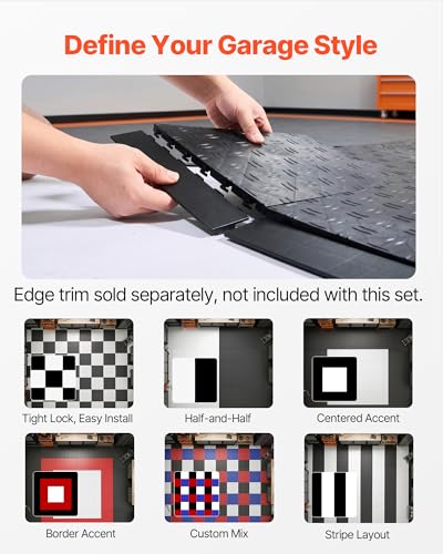 Garage Floor Tiles 12 x 12 x 0.53 inch (50 Pack Tile / Black)