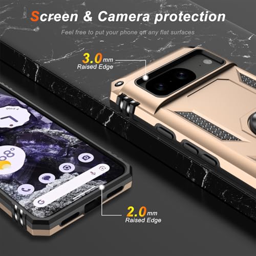 for Google Pixel 8 Case with Screen Protector (Yellow / Google Pixel 8)