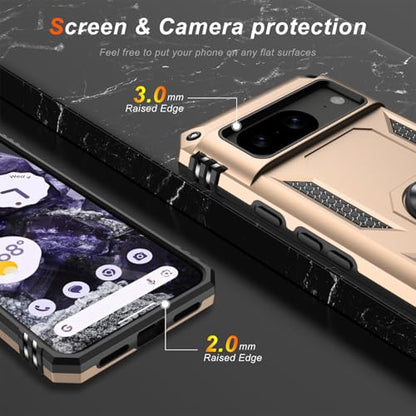 for Google Pixel 8 Case with Screen Protector (Yellow / Google Pixel 8)
