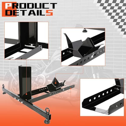 Adjustable Motorcycle Wheel Chock Stand Upright 1800lb Capacity (Black 1800 lbs)