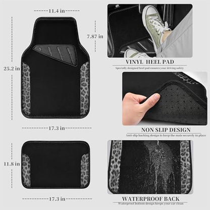 Waterproof Universal Car Floor Mats (Gray Leopard)