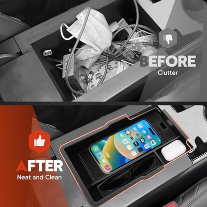 2025 Upgraded 2PCS Chevy Equinox Center Console Organizer and Lower Center Console Tray for 2025 2026 Chevrolet Equinox Interior Accessories Anti (25+ Equinox Organizer)