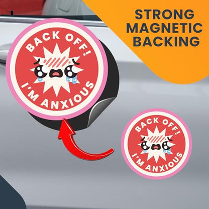 Back Off! I'm Anxious Car Magnet 5 Inch (Back Off! I'm Anxious)