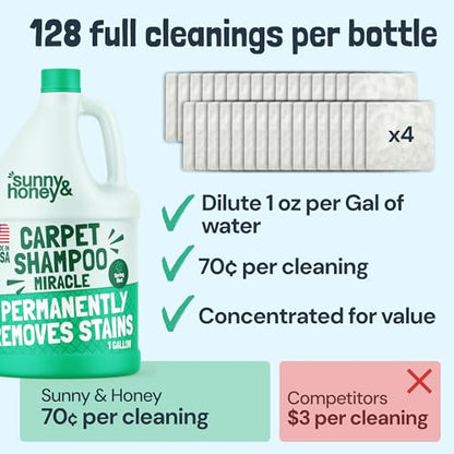 Carpet Cleaner Shampoo Solution for Machines (128 Fl Oz (Pack of 1))