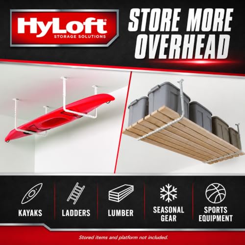 33 in. x 34 in. Adjustable Garage Ceiling Mount Storage Rack Kit (White / One Pack)