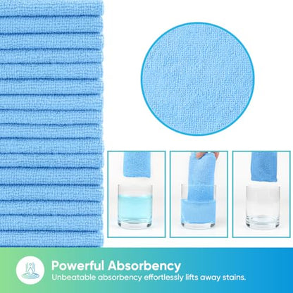 Microfiber Cleaning Cloth 20 PK (Blue / 11.5 x 11.5 Inch)