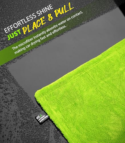 Full Sized SUV Drying Towel (Darkgray-greenyellow)