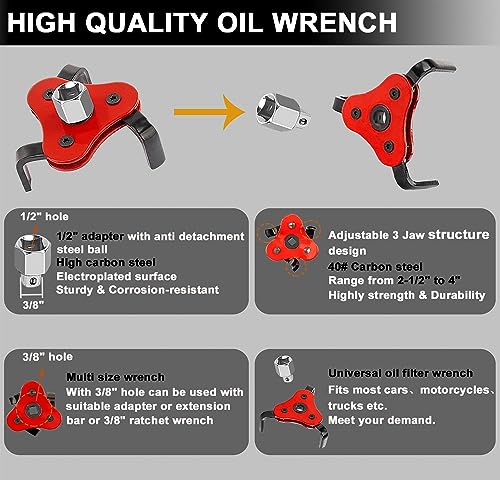 Oil Filter Wrench Set (6 Pack - Black & Red)