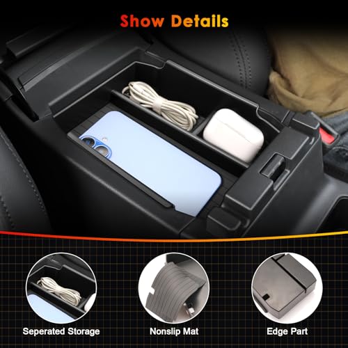Updated) for 2026 Subaru Outback Center Console Organizer Tray for 2026 Outback Armrest Box Secondary Storage Box Insert Compartment Subaru Outback Accessories