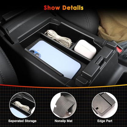 Updated) for 2026 Subaru Outback Center Console Organizer Tray for 2026 Outback Armrest Box Secondary Storage Box Insert Compartment Subaru Outback Accessories