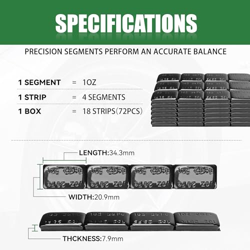 1oz Adhesive Wheel Weights (1oz-72PCS / Black)