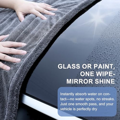 2 Pack XL Car Drying Towel (Gray-gray)