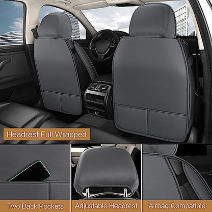 Leather Car Seat Covers Front Pair (GRAY / FRONT SET)