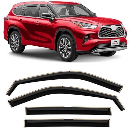in Channel Extra Durable Rain Guards for Toyota Highlander 2020 (For Highlander 20-26)