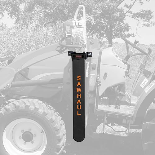 GearHaul SawHaul SnapLok Rotating Tractor Chainsaw Carrier (Rotating - Tractors / 36 Inch Scabbard / Orange)