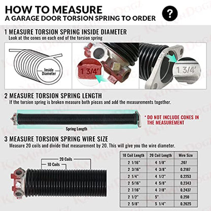 Pair of 1.75" Garage Door Torsion Springs Set with Non (0.243X1.75"X32")