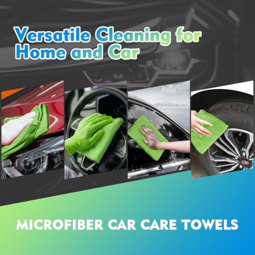 Green Microfiber Cleaning Cloth 20 Pack 11.5 x 11.5 Inch Microfiber Towels for Cars Ultra Absorbent Cleaning Rags Lint Free Cleaning Towels for Household Kitchen (Green / 11.5 x 11.5 Inch)
