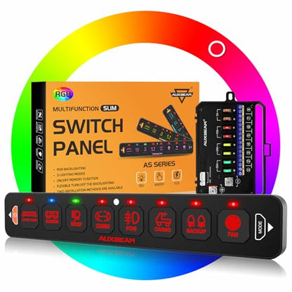 AS R80 Slim 8 Gang Switch Panel with RGB Backlight Memory Function (AS-R80 8 Gang)