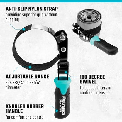 Anti Slip Small Swivel Oil Filter Wrench (Anti-slip / Small (Fits Filters 2-3/4" to 3-1/4"))