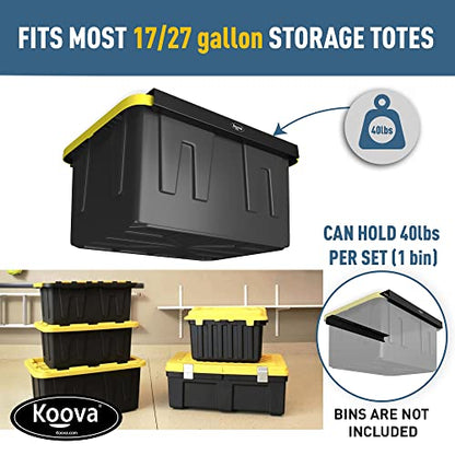 Heavy Duty Overhead Garage Storage Rack for 1 Bin. Adjustable Width (1 Bin)