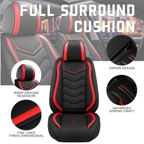 Car Seat Covers for Chrysler Pacifica 2004 (2 Pcs Front / Black Red)