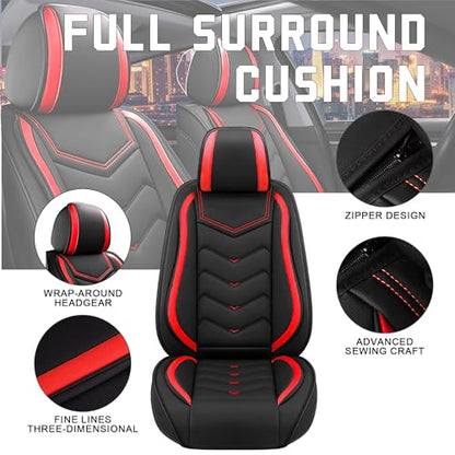 Car Seat Covers for Chrysler Pacifica 2004 (2 Pcs Front / Black Red)