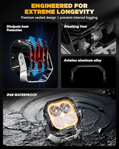 Color Play Series 3 Inch LED Pod Light Off (Color Play 3 Inch Amber/White Combo & DRL)