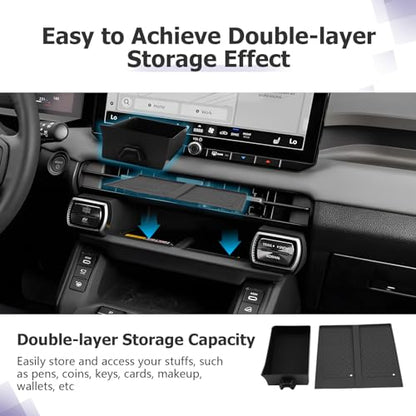 for 2026 RAV 4 Accessories Compatible with 2026 RAV 4 Center Console Organizer Armrest Console Secondary Storage Box Insert Tray & Center Console Wireless Charging Mat ABS Material Black 2