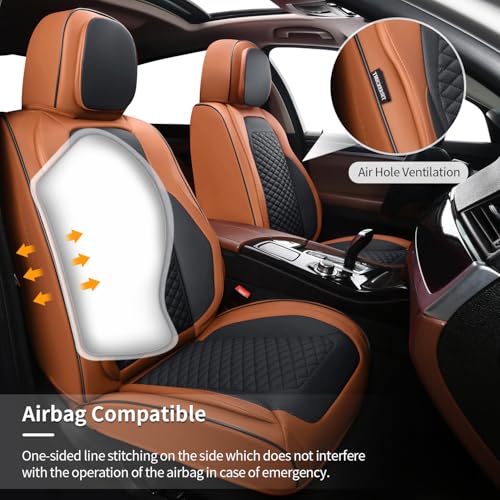 Car Seat Covers Full Set (5 PIECE / Brown)