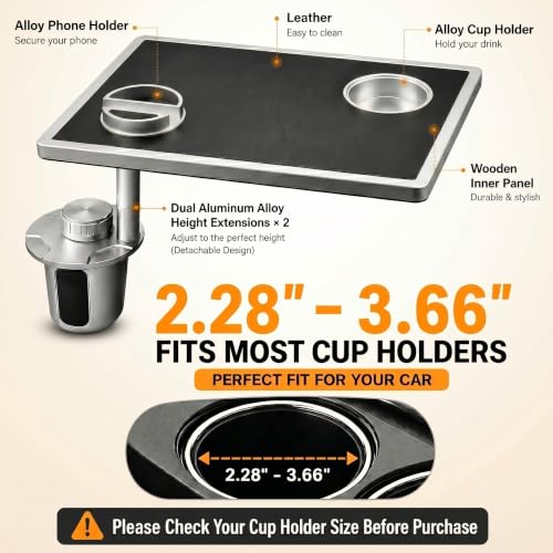Car Desk for Laptop 360° Rotating Tesla Tray with Cup Holder Phone Stand (𝗦𝗾𝘂𝗮𝗿𝗲 · Black / 𝗔𝗺𝗮𝘇𝗼𝗻 𝗖𝗵𝗼𝗶𝗰𝗲)