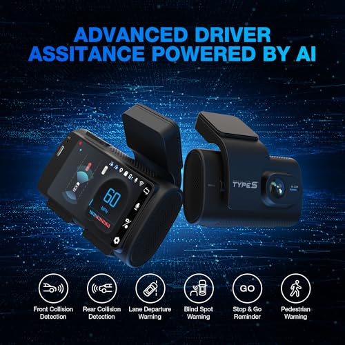 Type S T200 AI Driver Assistance Dash Cam Powered by ADAS (2K)