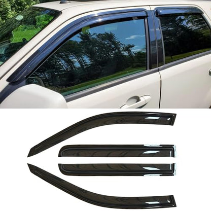 Window Visors Rain Guards for 2001 (2001-2012 Escape/Tribute/Mariner(Dark Smoke))
