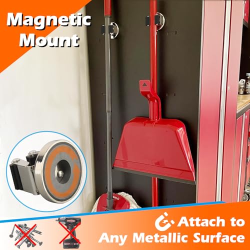 Magnetic Broom Holder (Anti-broken,Silver&Black,2PCS)