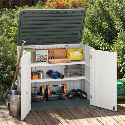 2 Pack Resin Storage Shed Shelves (Shelf-35 Cu Ft / Light Gray)