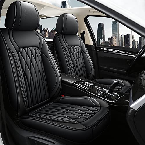Leather Car Seat Covers Full Set (BLACK LINE / FULL SET)