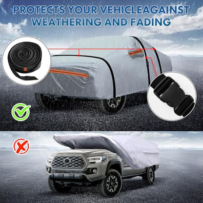6 Layer Full Car Cover is All (Orange reflective strip / 15/ S-XXL For SUVs-Length ( 205"-216" ))
