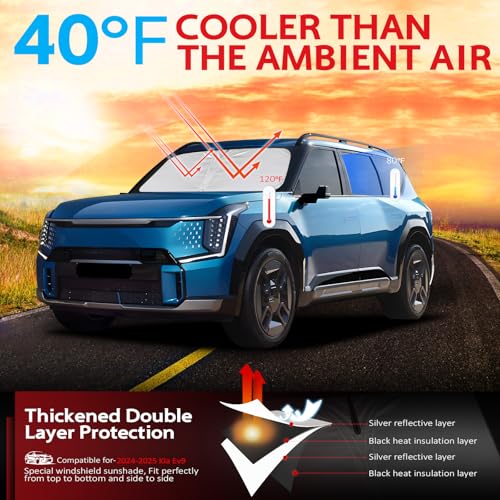 Windshield Sun Shade for 2024 (for 2024-2026 Kia Ev9)