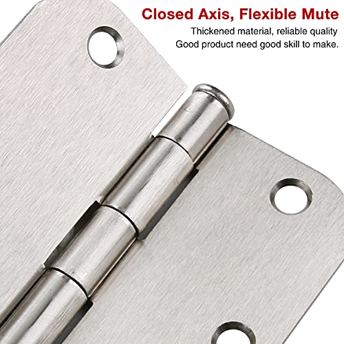 Rounded Door Hinges Brushed Nickel 3.5" 5 (Satin Nickel-Rounded / 100 Pack)