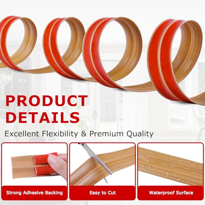 Wall Corner Protector Peel and Stick Corner Trim Molding (1.6 In x 40 Ft / Light Brown Wood)