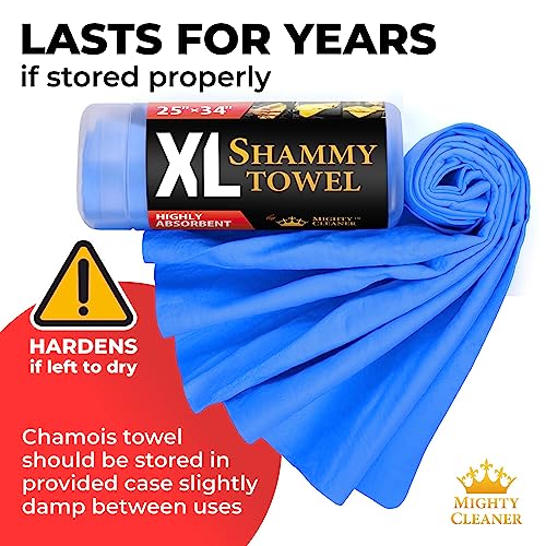 XL Shammy Towel for Car (Blue / 1 Pack (25" x 34"))