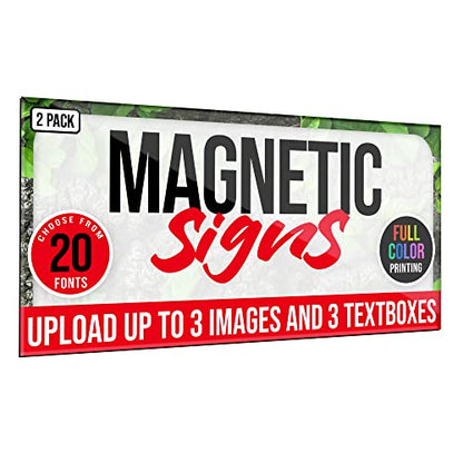 2 Pack Personalized Magnetic Signs for Vehicles (Design B)