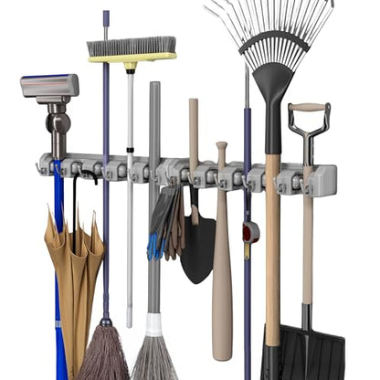 Garden Tool Organizer Wall Mount Broom and Mop Holder (TWO PACK)
