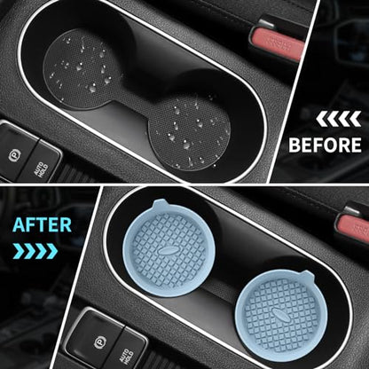 Car Cup Holder Coasters [4 Pack] Silicone Cups Mats (4 Pack-ether)