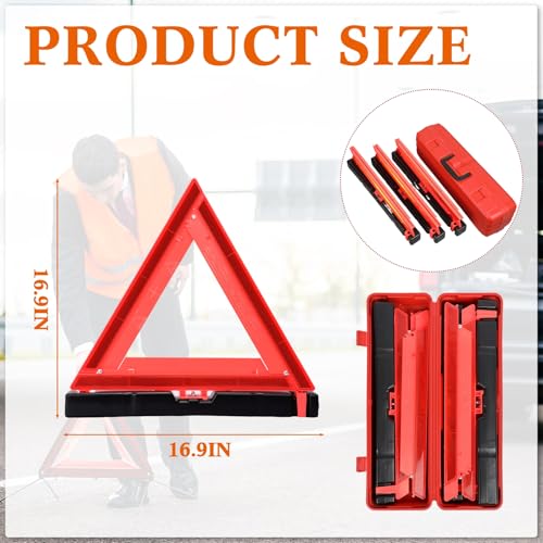 24 Pcs Warning Triangles Dot Reflective Foldable Emergency Safety